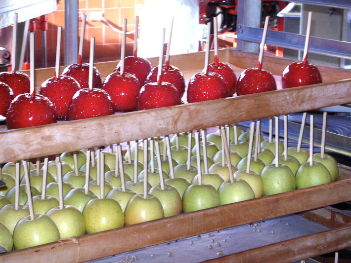 apples on a stick