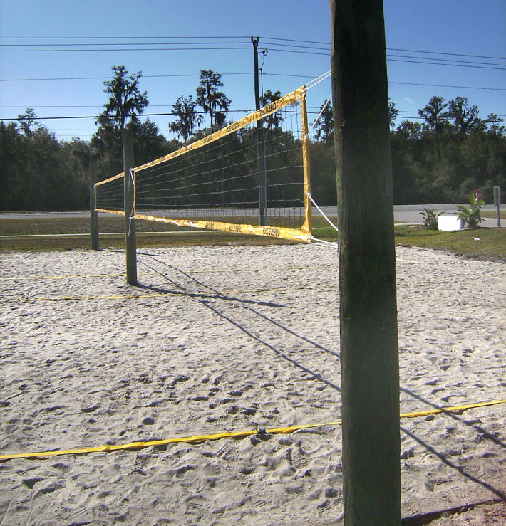 the new volleyball courts