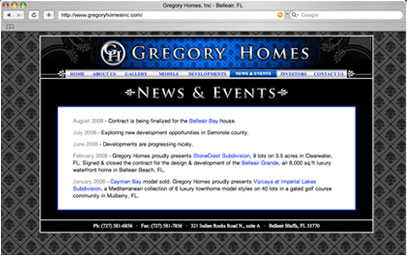 news and events webpage