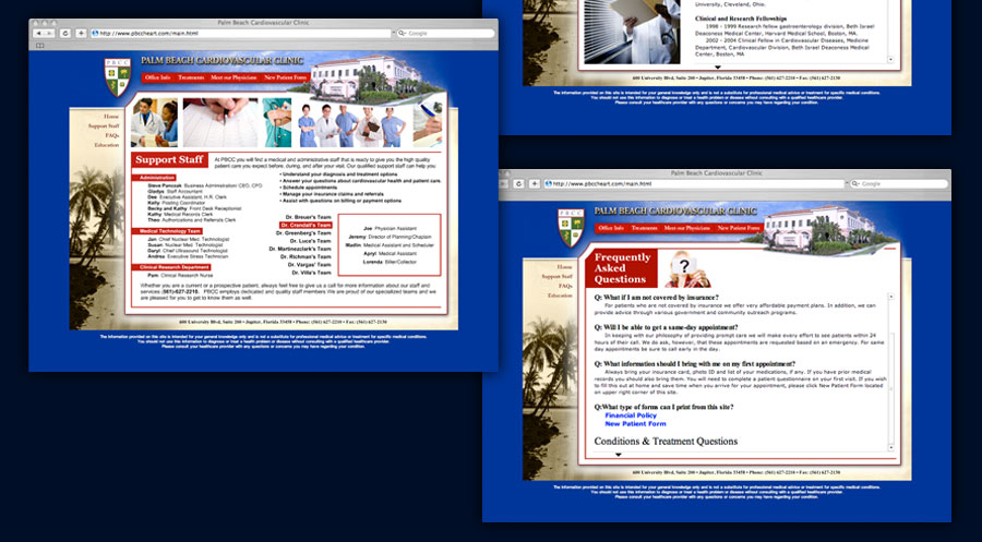 Palm Beach Cardiovascular Clinic screens